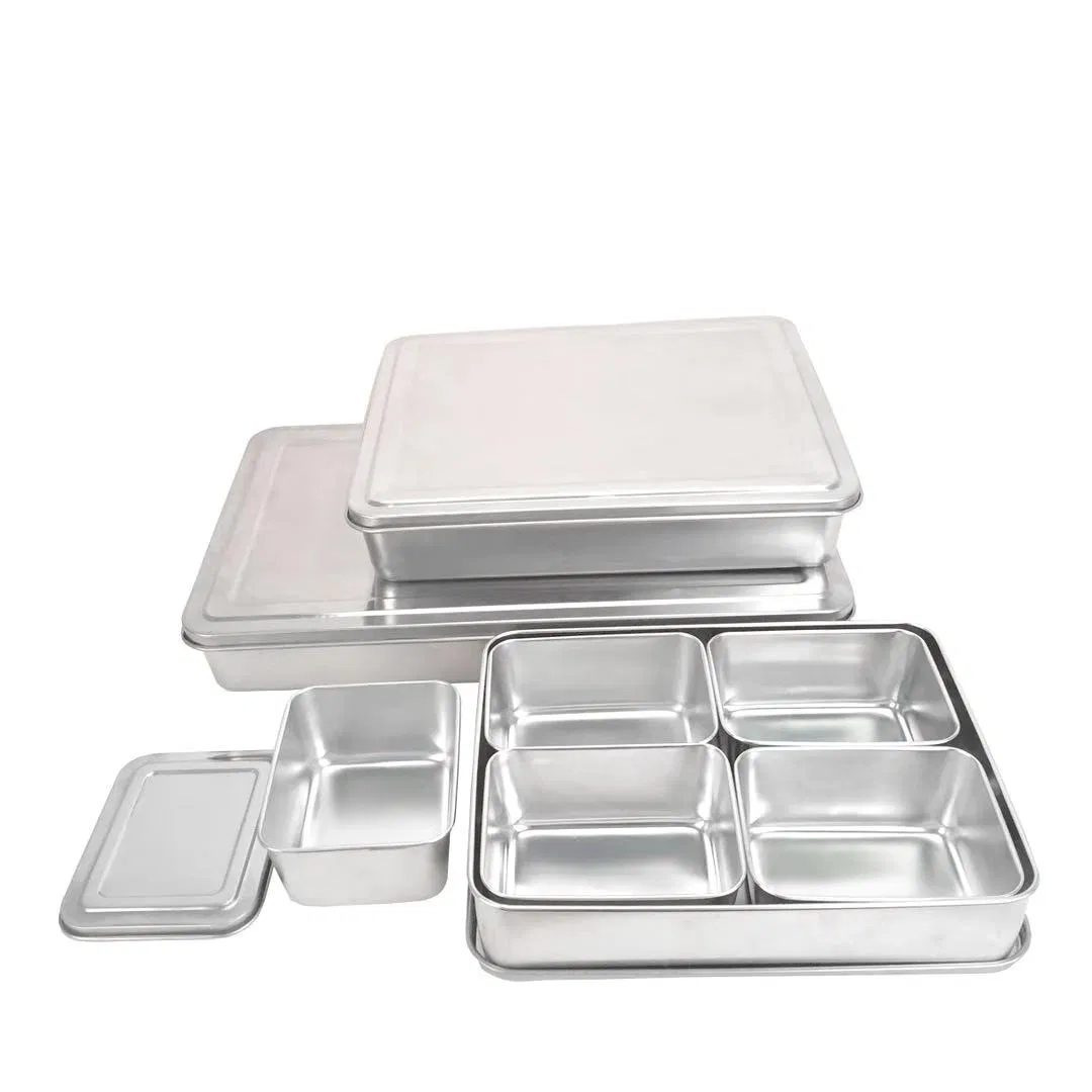 Stainless Steel 4 in 1 Tiffin Lunch Food Container for Picnic Take Away Condiment Box