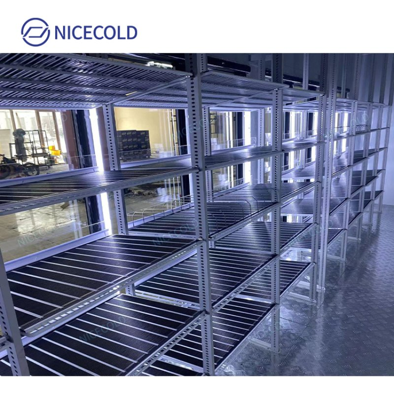 Gravity Flow Beverage Cooler Racks for Supermarkets and Warehouses