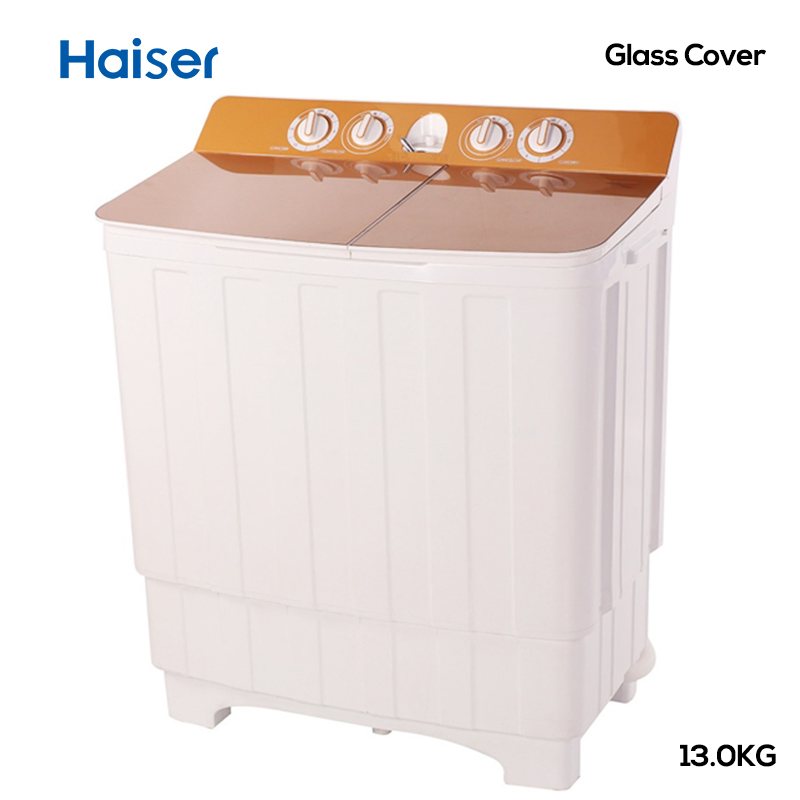 13kg Big Washer Clothes Washing Machine with Twin Tub and Glass Cover