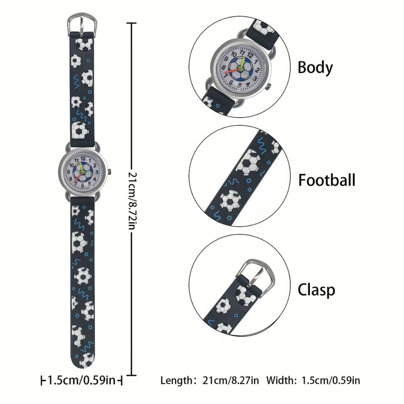Quality Boys Silicone Cartoon 3D Strap Child Watches with Japan Movement