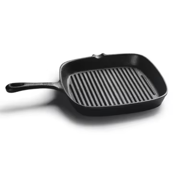 Cast Iron Cookware 10.5 Inch Preseasoned Square Cast Iron Grill Pan