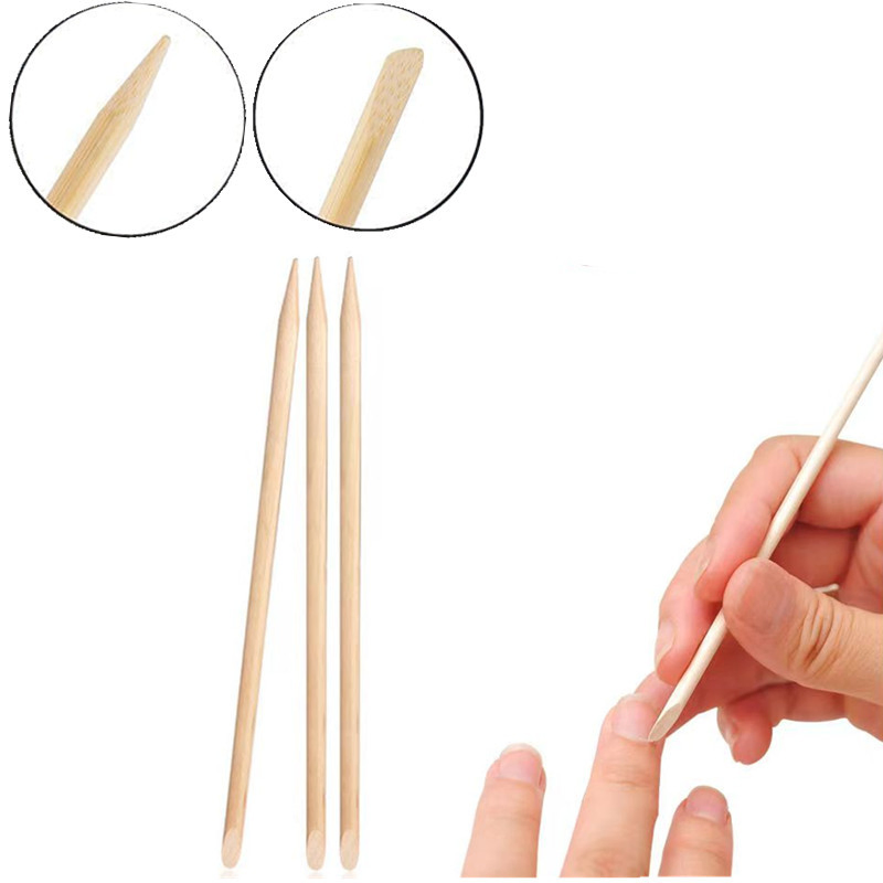 Hot Sales Nail Bamboo Stick Cuticle Pusher Remover Cuticle Pusher Remover Pedicure Manicure Tool