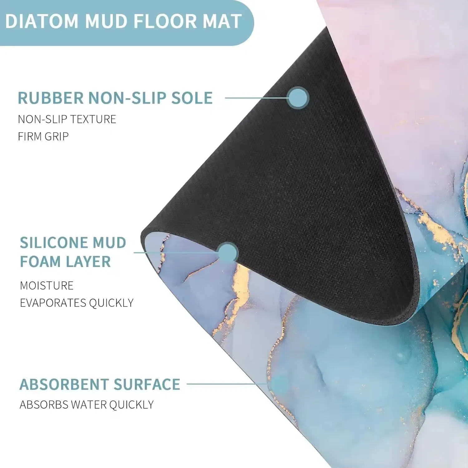 Custom Logo Quick Dry Foldable Bath Mat for Earth-Friendly Bathrooms