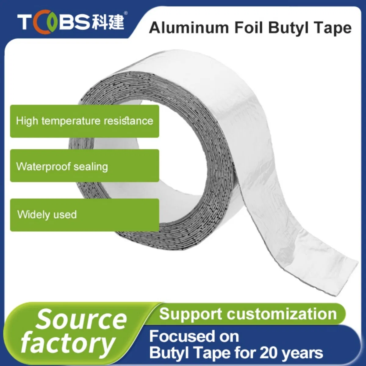 Aluminum Foil Butyl Tape for Pipe Joint Waterproofing and Long Lasting Sealing