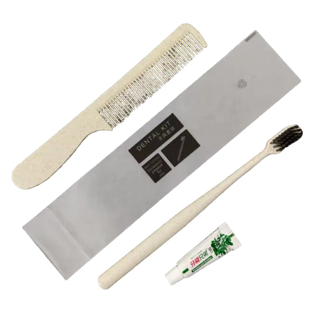 Toothbrush and Comb in Bag with Hotel Amenities for Guest Room