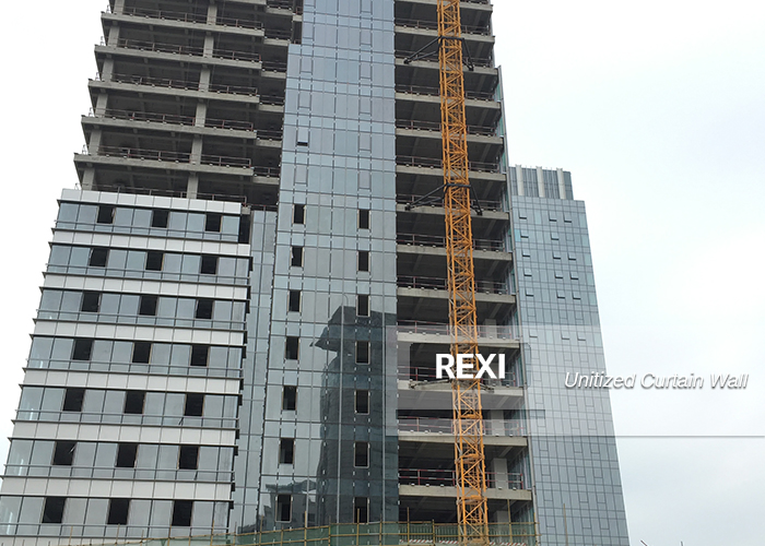 Aluminium Glass Curtain Wall Price Cost per m2 square metre foot of Aluminum Glazed Unititzed Stick Spider Facade