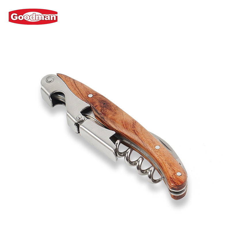 Factory Hot Sale Barware Wooden Handle Waiters Corkscrew Wine Bottle Opener and Foil Cutter Rosewood Wine Accessories Cork Screw