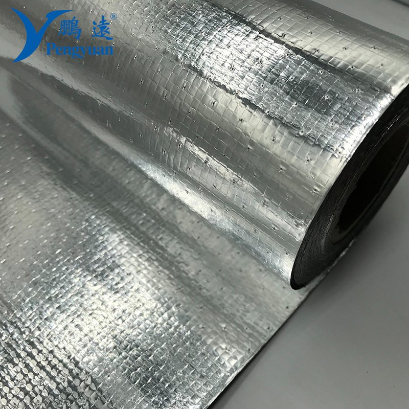 Perforated Blue Aluminum Foil Woven Fabric PE Coating Heat Thermal Insulation Building Material for Roof
