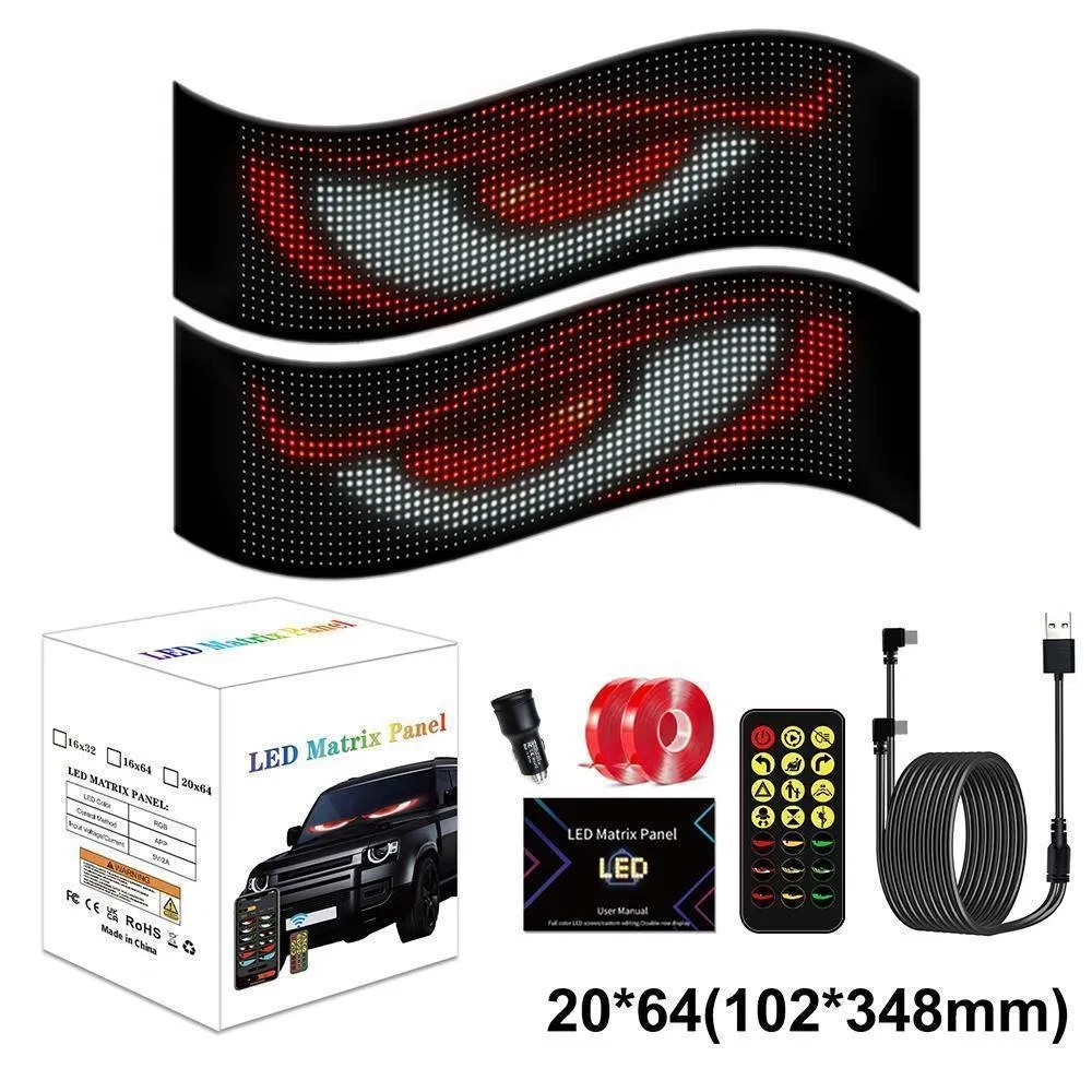 Dynamic Devil Eye LED Car Display - Programmable and Stylish
