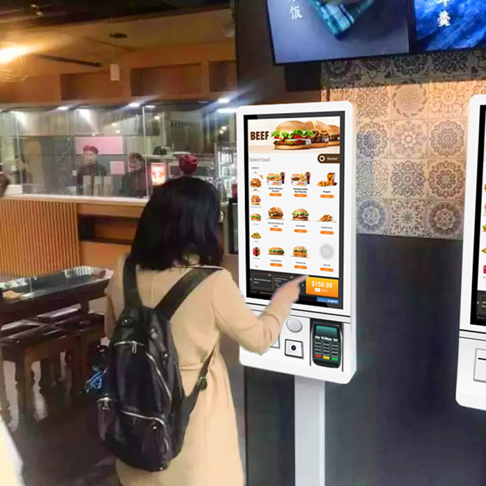 Floor Stand 24 Inch Self Service Bill Payment Kiosks Touch Screen Order Fast Food Wall Mount Retail Digital Signage Printer Terminal Kiosk