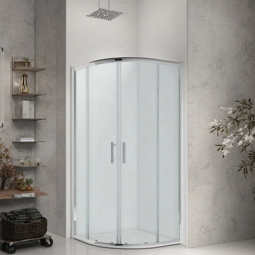 Elegant Square Shower Enclosure with Tempered Glass Door and Handle
