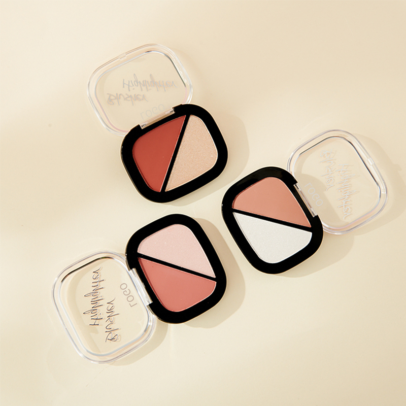 Ditong Cruelty Free Cosmetics Palette Double High Pigment Blush Highlight Palette