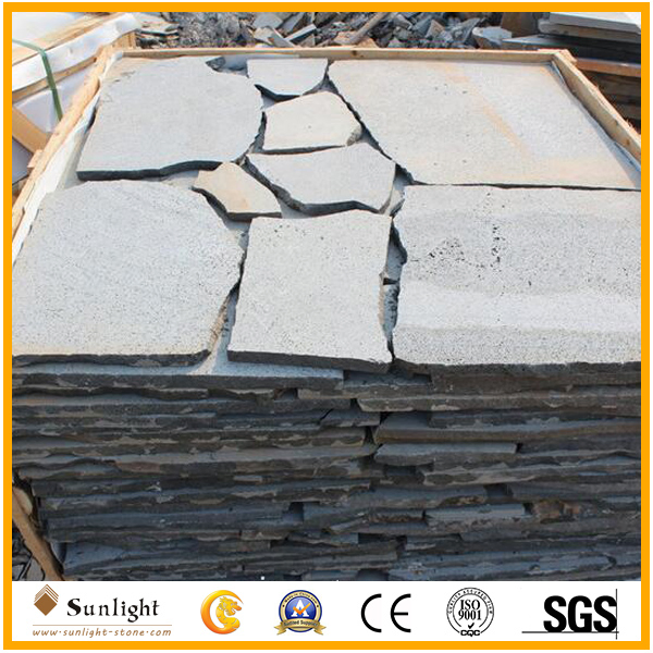 Natural Stone Irregular Black/Yellow/Grey Slate/Basalt Flagstone for Outdoor Paving