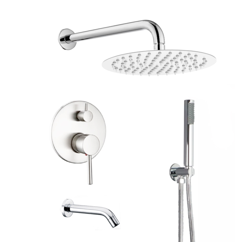 Thermostatic Shower Set with Rain Shower and Handheld Mixer Wall Mounted for Bathroom Projects OEM