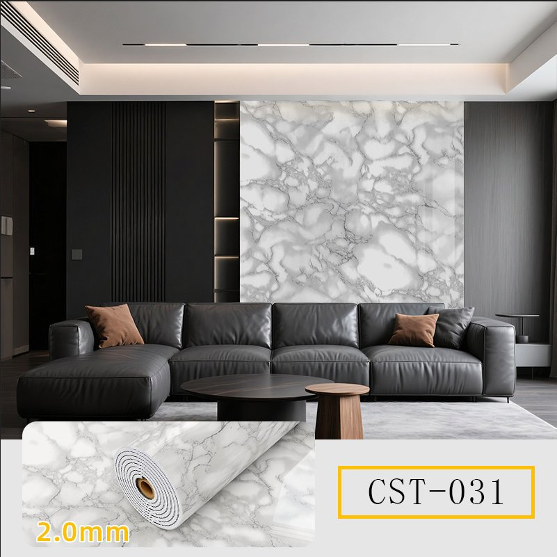 Eco-Friendly Marble Pattern Waterproof Pet Foam Self-Adhesive Wall Stickers