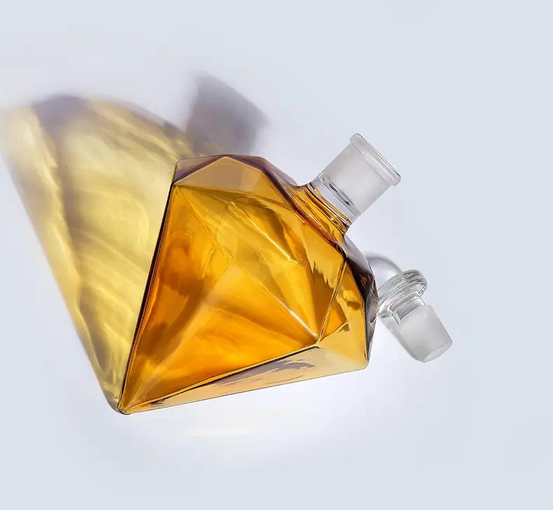 Factory Wholesale Diamond Shaped Wine Decanter High Borosilicate Glass Decanter