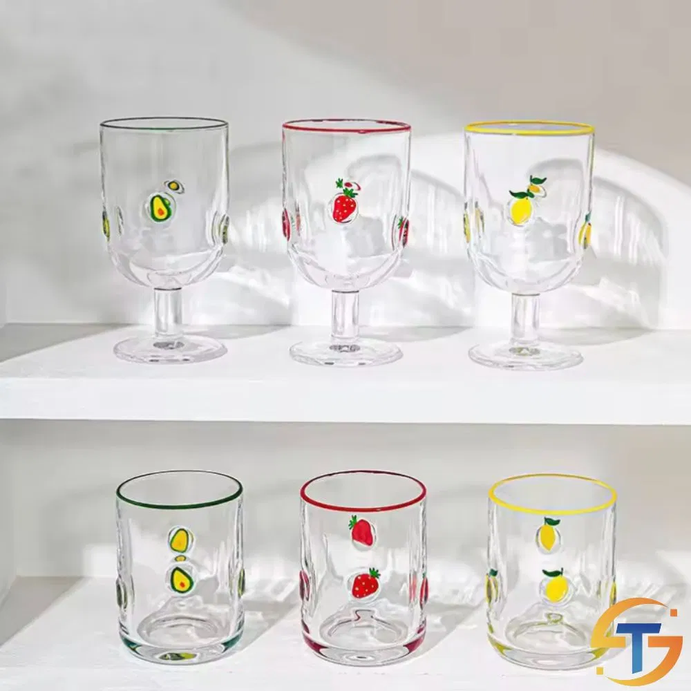 Стакан для сока с ручной росписью фруктов, 380 мл