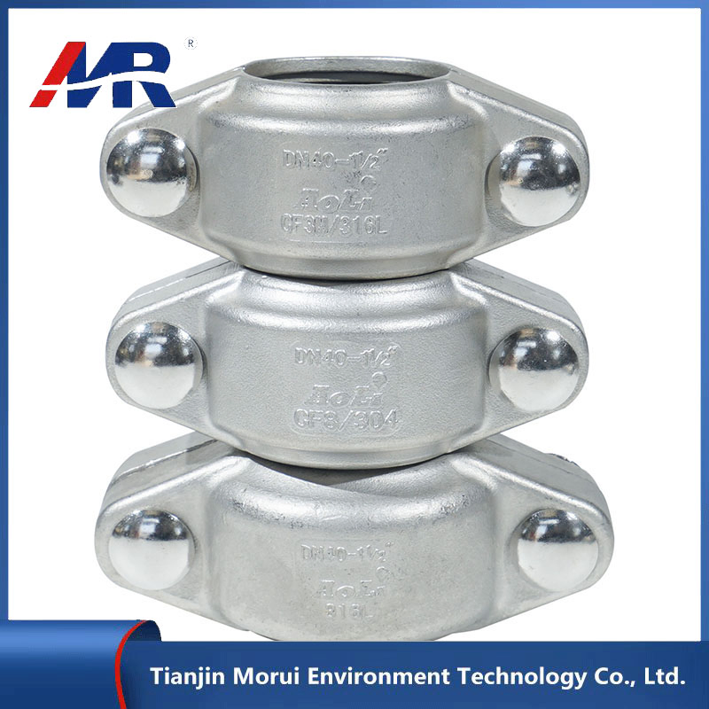 304 316 Stainless 40mm Grooved Pipe Fitting Flexible Coupling Clamp Stainless Steel Rigid Flexible Pipe Coupling Water Purifier Water Treatment Equipment