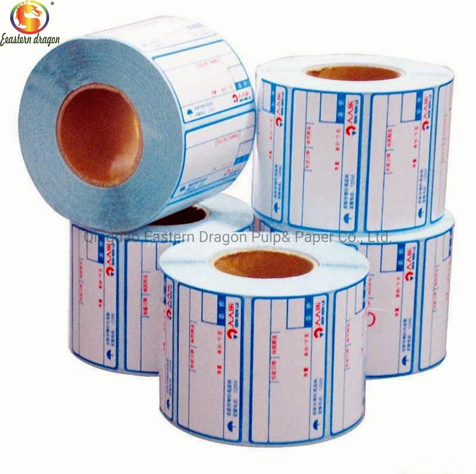 Blank Self Adhesive Woodfree Offest Paper Sticker Paper Rolls with White