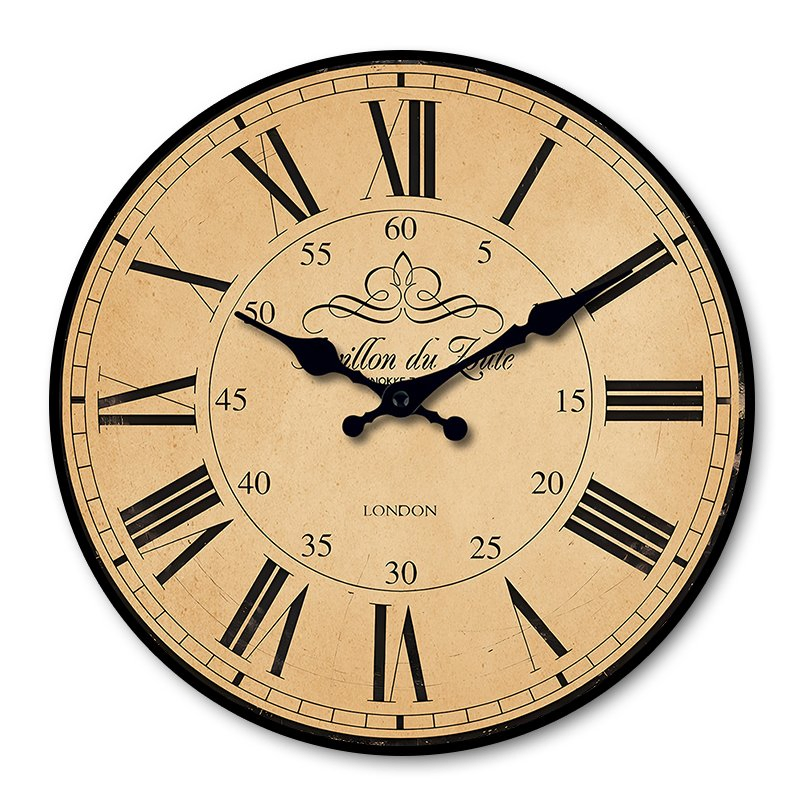 Vintage London Roman Numeral Wall Clock, Retro European Home Decor Timepiece