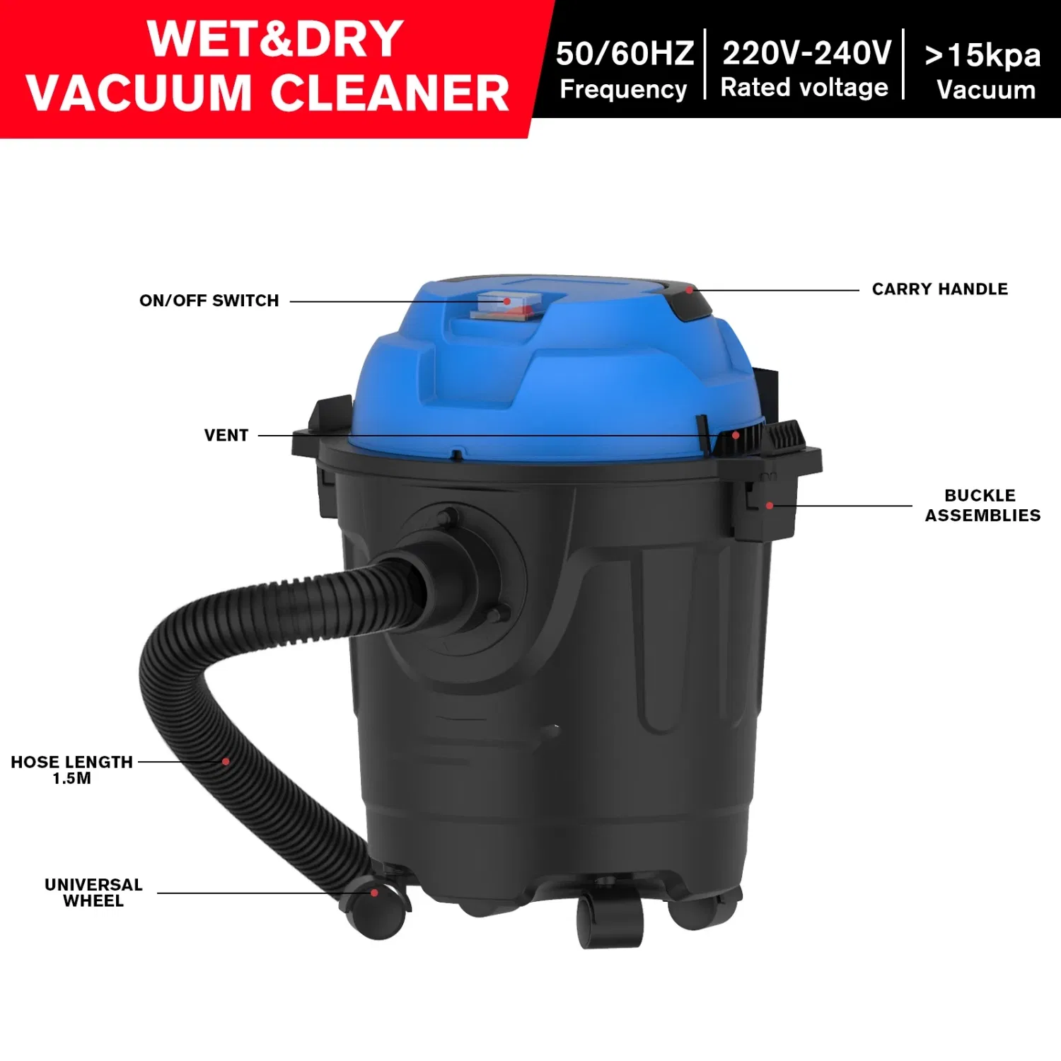 15L Water Filtration Wet Dry Vacuum with Top-Notch Ratings