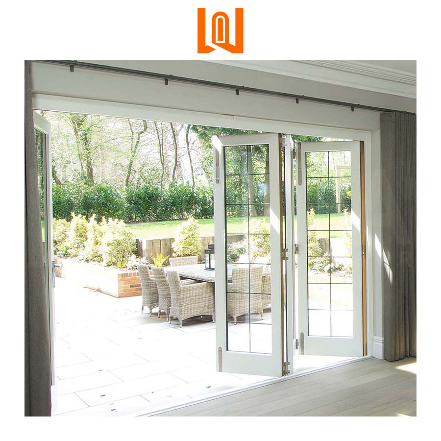 Wanjla North America Patio Exterior Plastic Accordion Folding Patio PVC Door