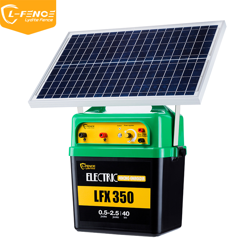 Lydite Farm Fencing Solar Power Energizer 12 Volts for Cattle with Solar Panel