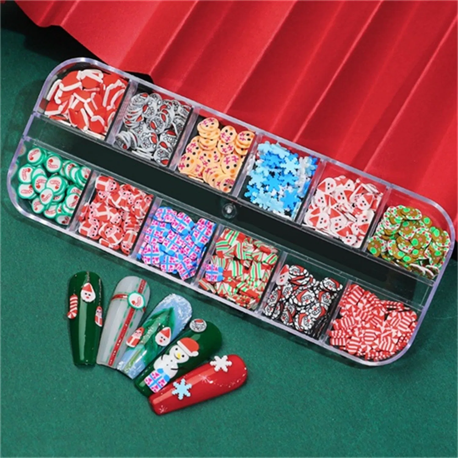 Boxed Christmas Soft Pottery Slice Nail Art Decorations DIY Handmade Materials Manicure Decorations
