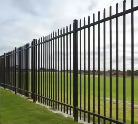 China Galvanized Steel Picket Metal Panel Iron Wire Mesh Fence Steel Spear Fence