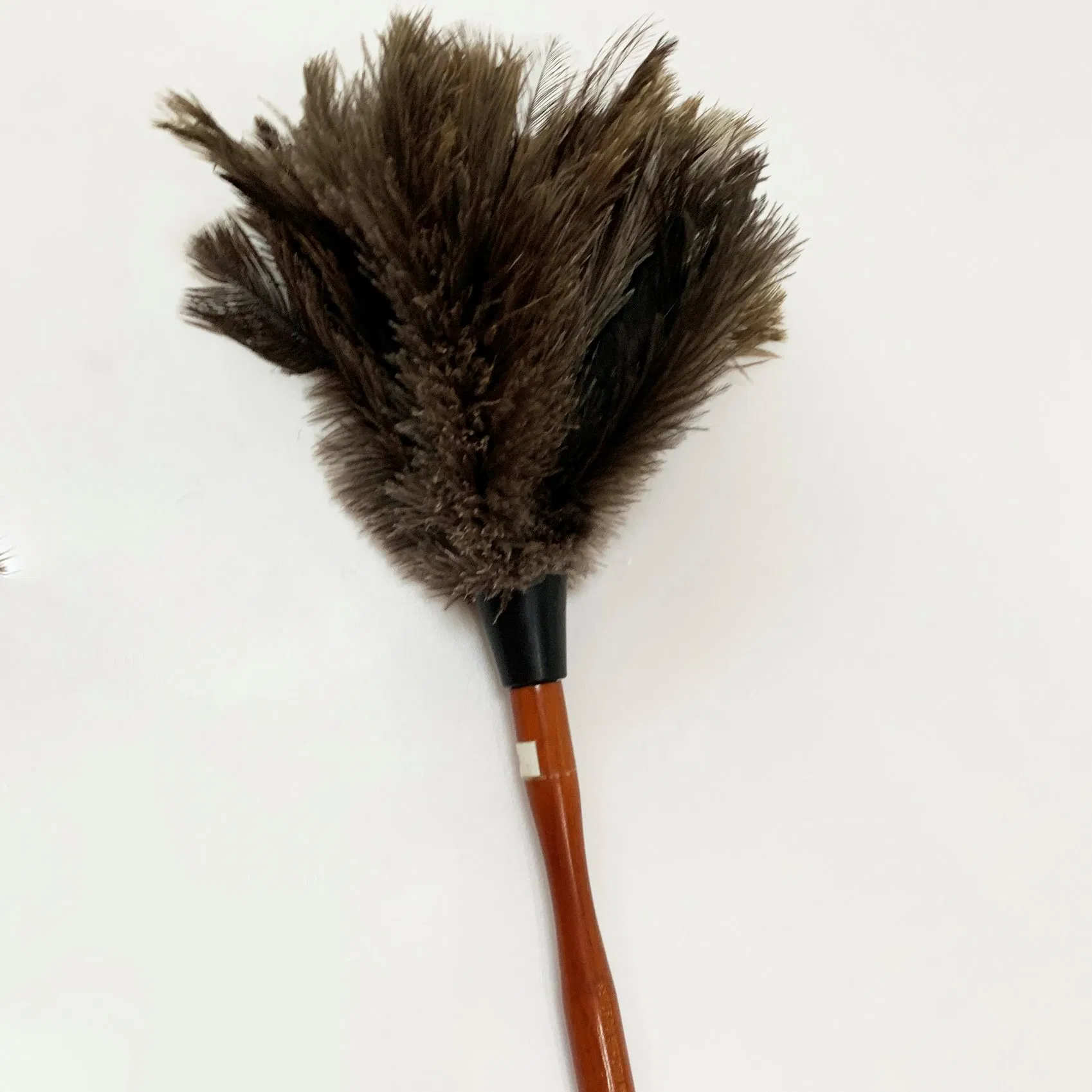 Factory Price Ostrich Feather Duster Head with Natural Finish Brown Bahandle Handle Duster for Home Office Cleaning