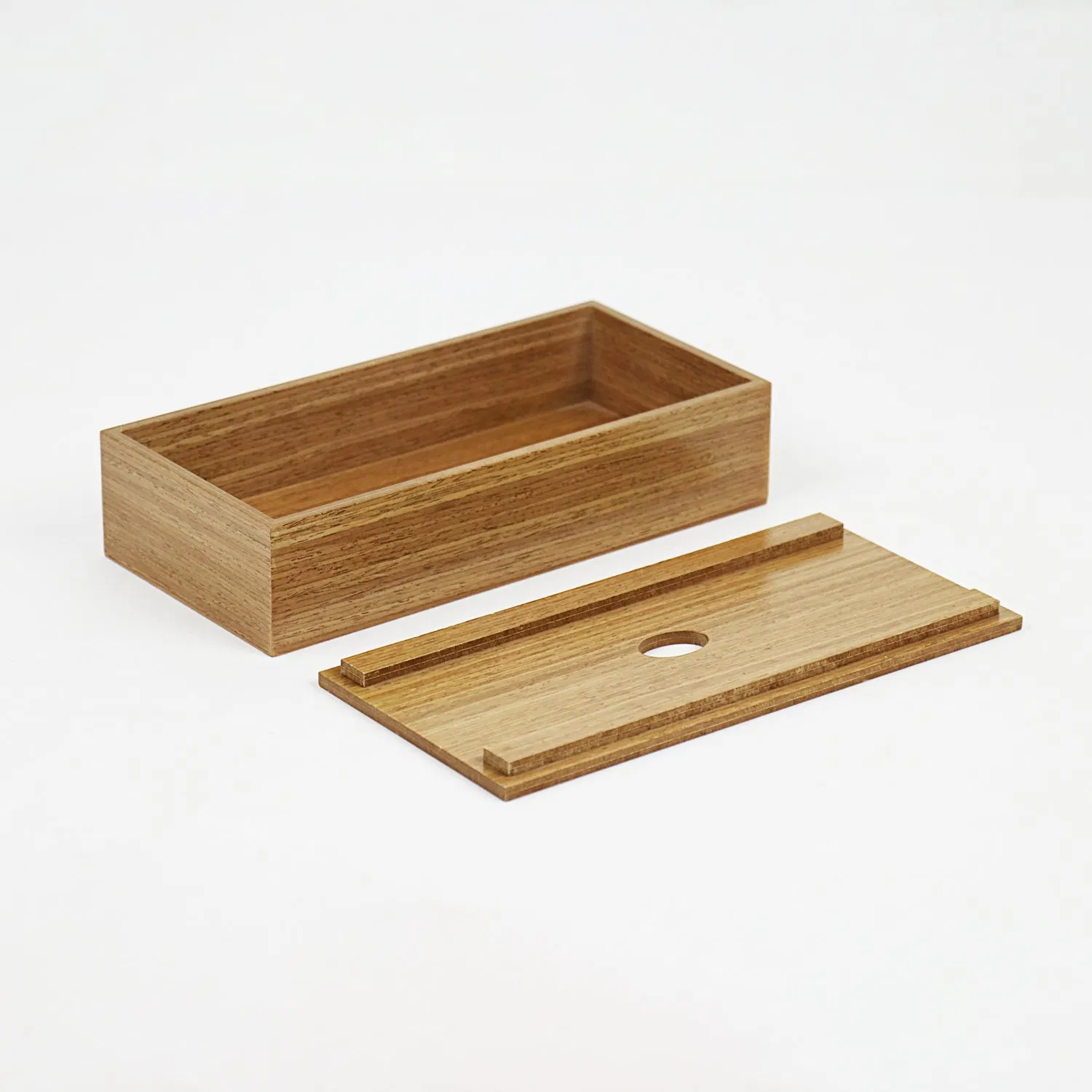 Square Wooden Handicraft Tissue Box Holder Sliding Cover Wood Tissue Boxes for Bathroom Office Desk