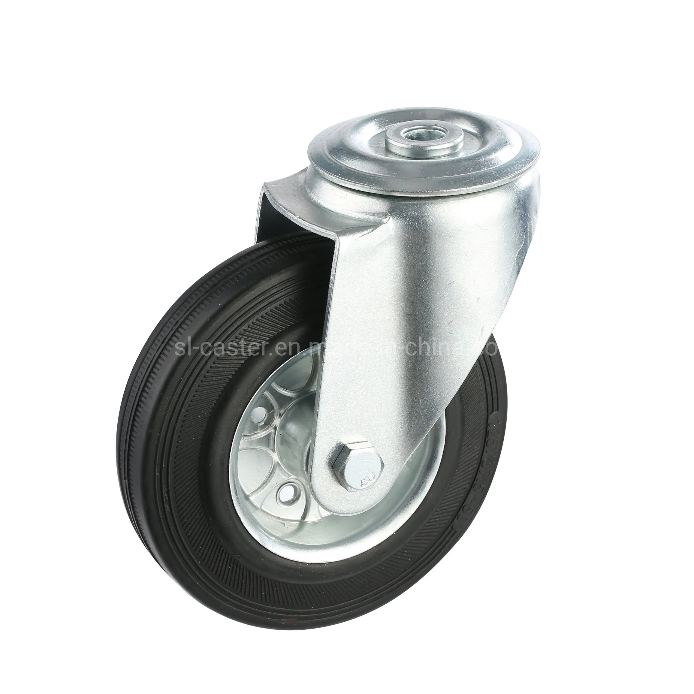 75mm Trolley Wheel Industrial Black Rubber Caster