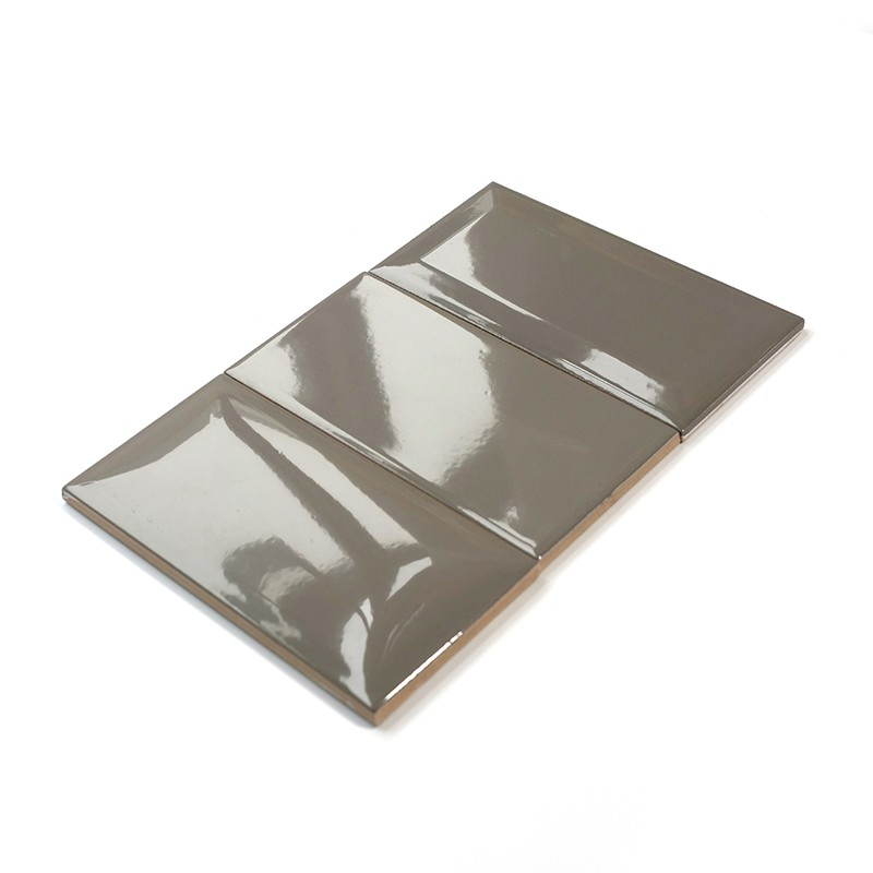 Grey 3''x6'' / 75 X 150mm Waterproof Glossy Glazed Ceramic Subway Kitchen Wall Tiles