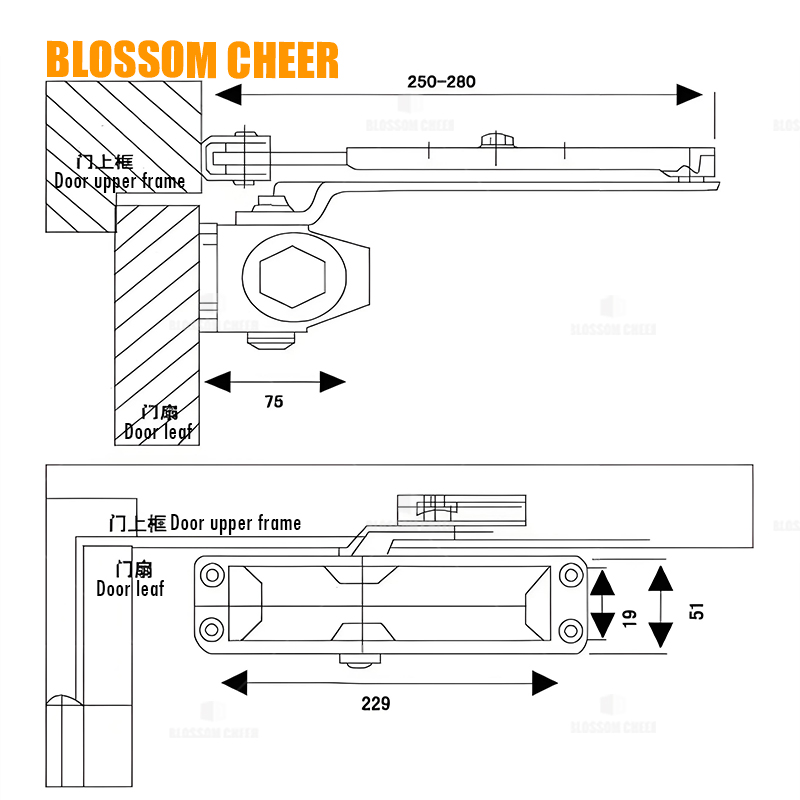 Smooth Automatic Sliding Concealed Arm Door Closer System
