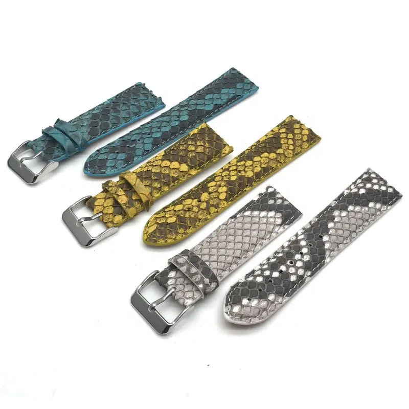 18mm 20mm 22mm Calfskin Genuine Stingray Python Leather Watch Band Strap