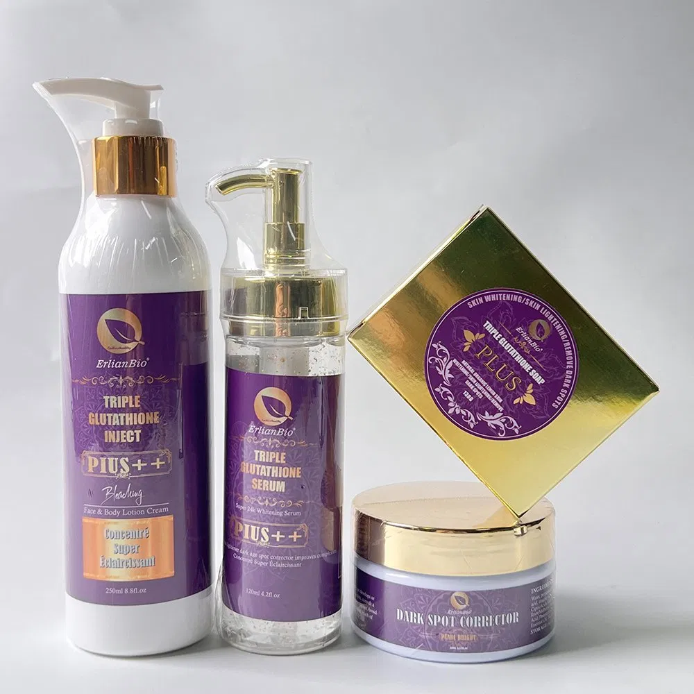 OEM Remove Spot and Acne Glutathione Whitening Skin Sets Female Moisturizing Anti-Wrinkle Brighten Skin Sets with 24K Gold Foil