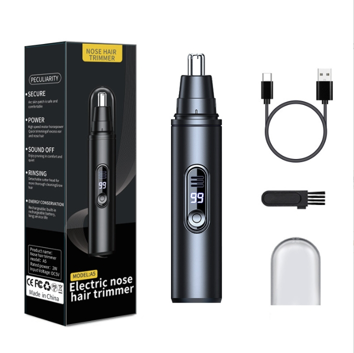 New LED Digital Nose Hair Trimmer Electric Men's Nose Hair Clipper Nose Hair Razor Type-C