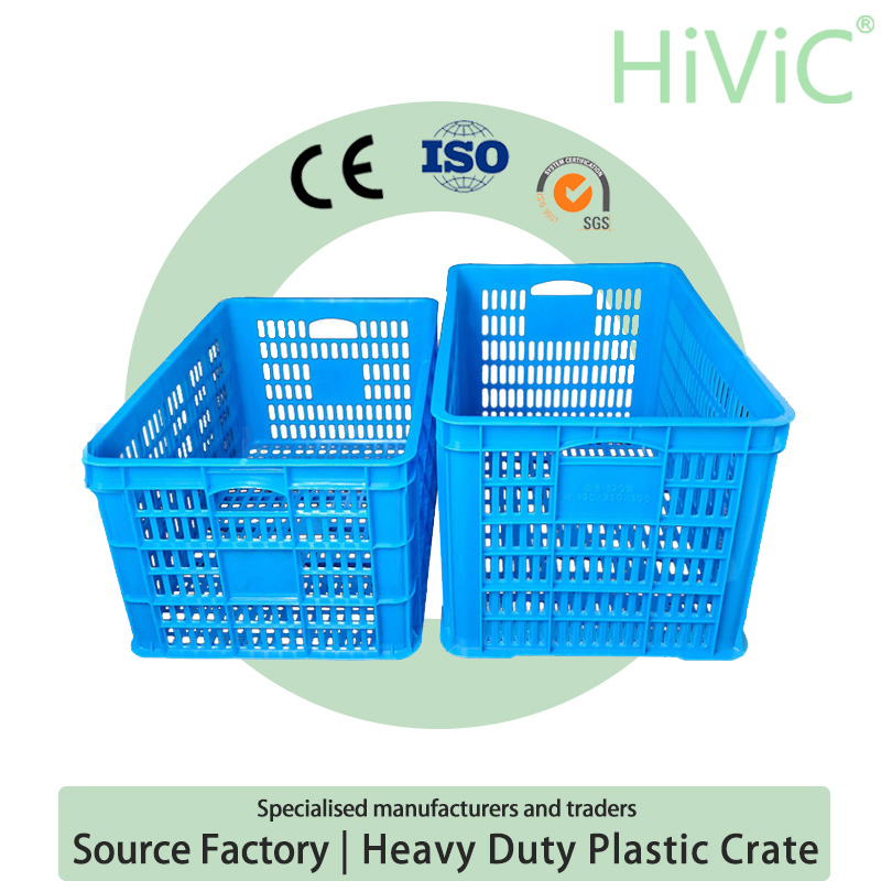 Fruit Collapsible Vegetable Basket Plastic Stocked Vented Foldable Crate