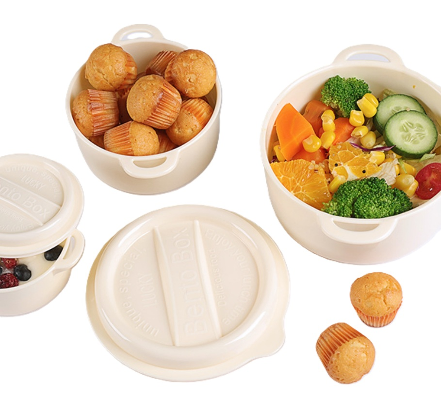 Round Microwave-Safe Bento Lunch Box for Effortless Meal Prep