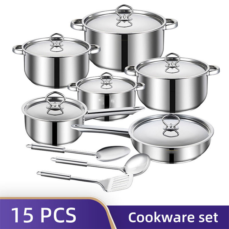 Hot Selling 15 Pieces Non Stick Pots Cookware Set Cooking Kitchen Tools Pots and Pans Sets