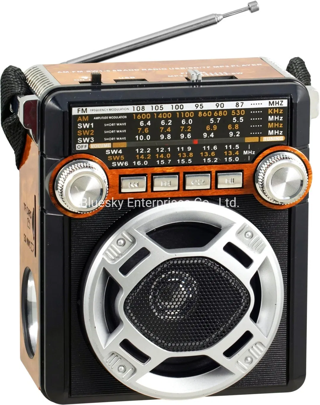 Rechargeable Professional Am/FM/Sw 3 Band Radio Portable Wireless Radio with Torch