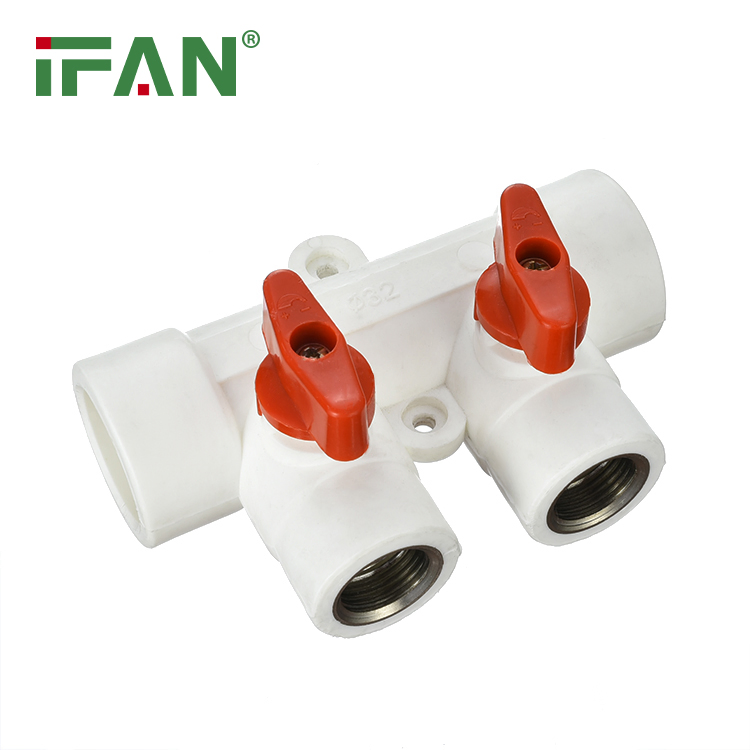 Ifan PPR Plastic Manifolds White Female Thread PPR Manifold with Copper Core
