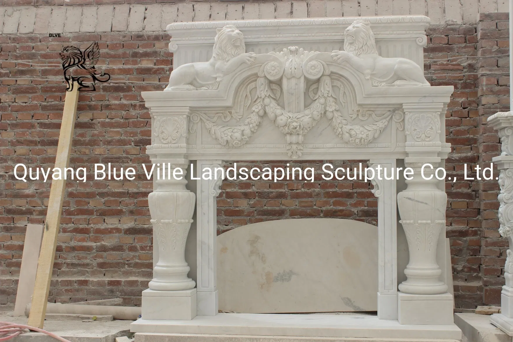 Factory Price White Marble Stone Luxury Indoor Fireplace MFG-10