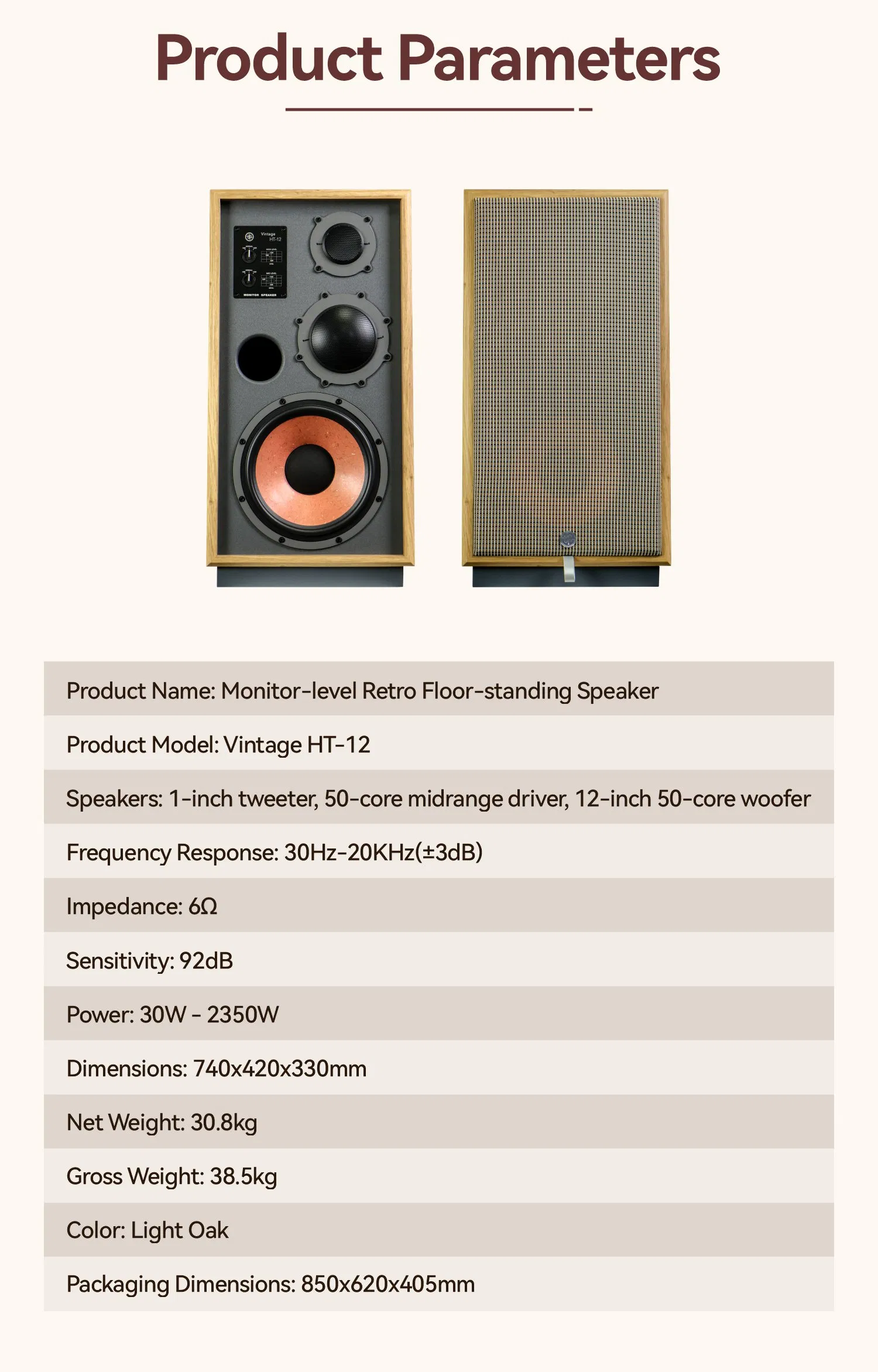 Brand-New Products Three-Way Crossover High-Power Bass Audio Speaker for Bars and Cafes