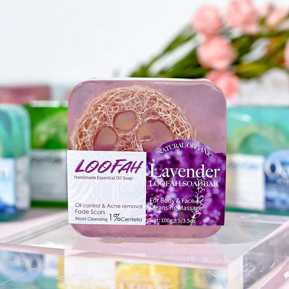 Beauty Cosmetics Skin Care Whitening Lavender Loofah Handmade Soap