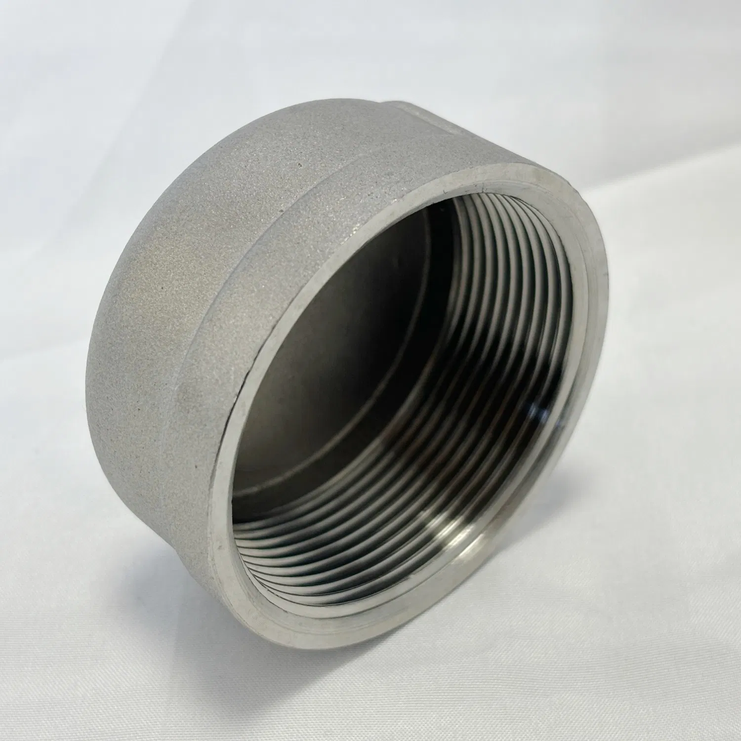 Robust Stainless Steel Cap for Female Connections, Casting Texture, SS304