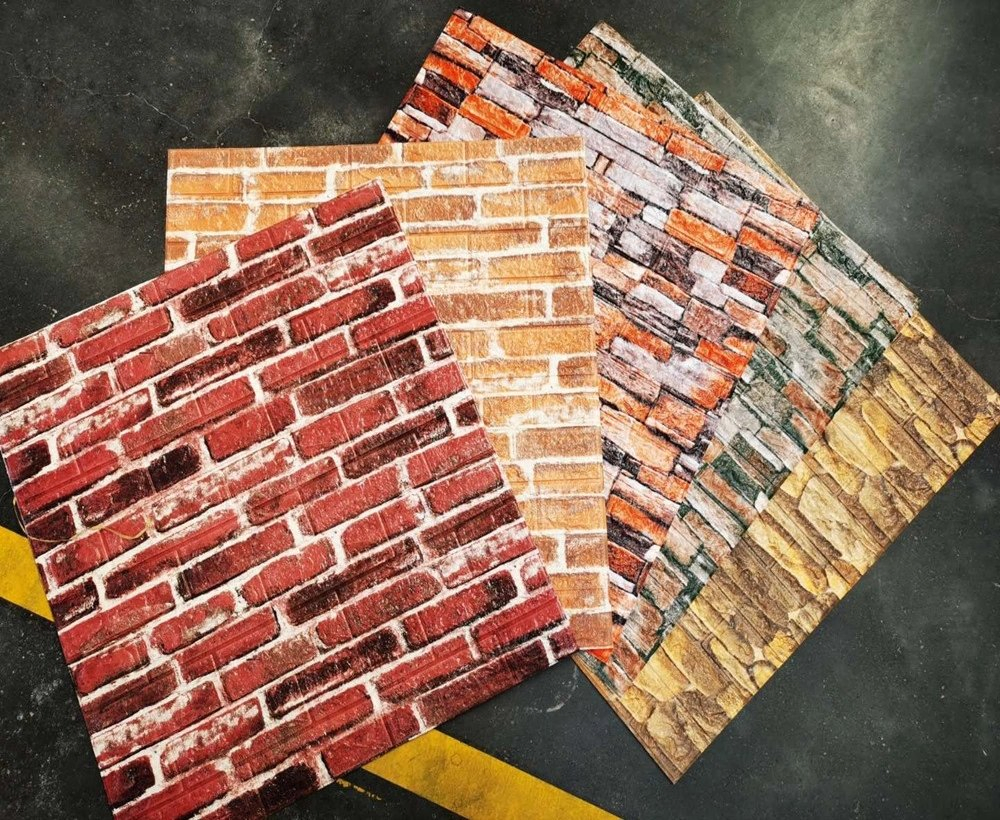 Modern Style Moisture Proof Cartoon Decorative 3D Self Adhesive Wall Papers Indoor Graphic Design