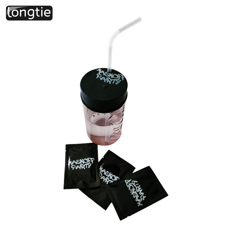 Light Custom Logo Condom Cup Lids Spiking Prevention Black Elastic Cup Lid Cover