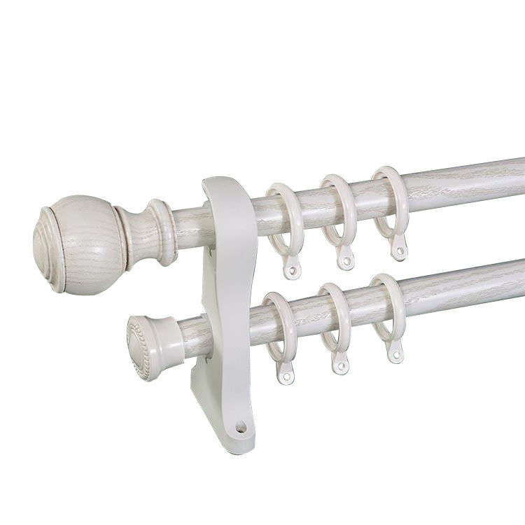 Manufacturer Wooden Curtain Pole and Accessories Double Wood Curtain Rods