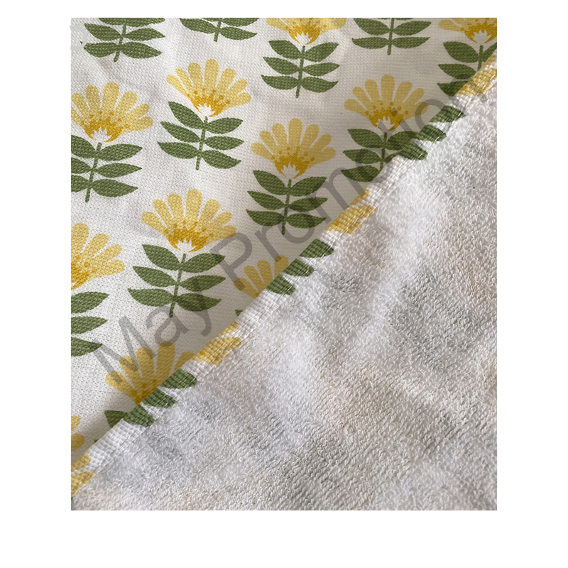 Beautiful Yellow Floral Cotton Kitchen Towel Terry Towel for Everyday Use